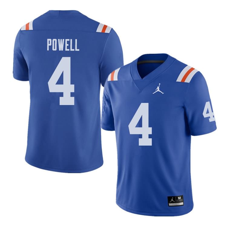 NCAA Florida Gators Brandon Powell Men's #4 Jordan Brand Alternate Royal Throwback Stitched Authentic College Football Jersey AVC5464CQ